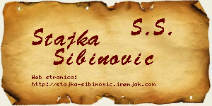 Stajka Sibinović vizit kartica